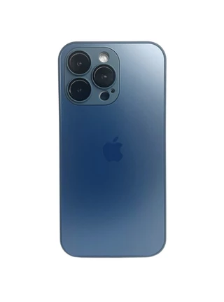 Чохол скляний матовий з захистом камери Matte AG-Glass для iPhone 11 Pro Royal blue
