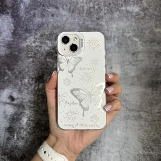 Чохол з полікарбонату з 3D зображенням Butterfly Case для iPhone 15 White