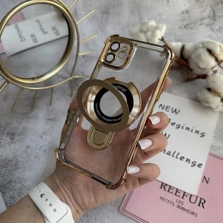 Чохол силіконовий ударостійкий з Magsafe і підставкою для iPhone 12 Gold