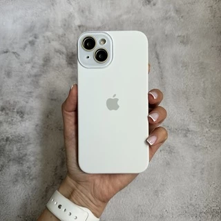 Чохол з силікону і покриттям Soft Touch мікрофібра для iPhone 15 White