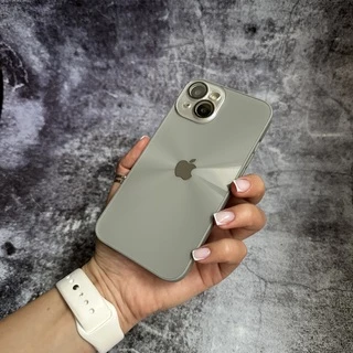 Чохол імітація скла Laser Disco case 3D logo для iPhone 14 Dark Grey