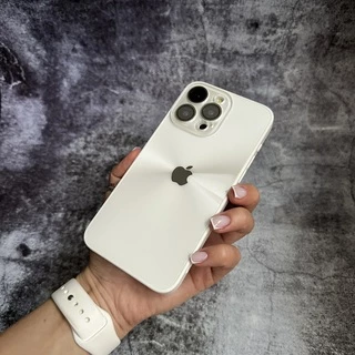 Чохол імітація скла Laser Disco case 3D logo для iPhone 13 Pro Max White