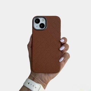 Чохол шкіряний Luxury leather case з магнітом MagSafe для iPhone 13 Coffee