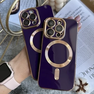 Чохол глянцевий силікон з Magsafe для iPhone 12 Pro Max Purple