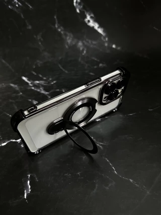 Чохол силіконовий ударостійкий з Magsafe і підставкою для iPhone 12 Pro Max Black