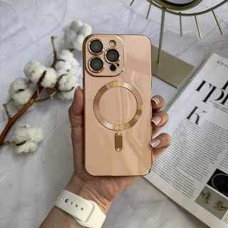 Чохол глянцевий силікон з Magsafe для iPhone 16 Pro Max Pink Sand