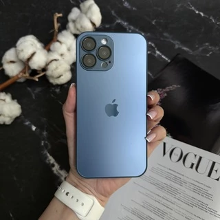 Чохол скляний матовий з захистом камери Matte AG-Glass для iPhone 13 Pro Royal blue