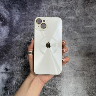 Чохол імітація скла Laser Disco case MagSafe для iPhone 14 Plus White