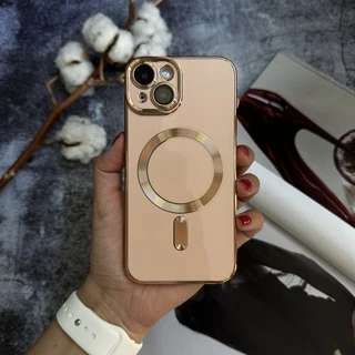 Чохол глянцевий силікон з Magsafe для iPhone 13 Pink Sand