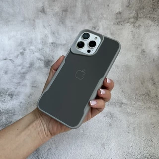 Чохол з акриловою кришкою яка імітує скло Loft Glossy для iPhone 13 Pro Silver