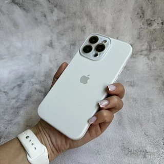 Чохол з силікону і покриттям Soft Touch мікрофібра для iPhone 16 Pro Max White