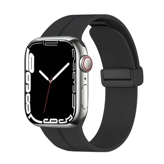 Силіконовий ремінець з магнітною застібкою для Apple Watch 38|40|41|42 (10 series) mm Black