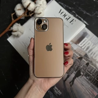 Чохол матовий імітація скла Desert Titanium для iPhone 14 Dark Gold