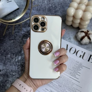 Чохол глянцевий силікон з кільцем тримачем для iPhone 11 Pro White