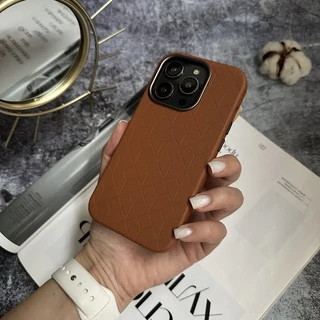 Чохол шкіряний Luxury leather case з магнітом MagSafe для iPhone 15 Pro Coffee
