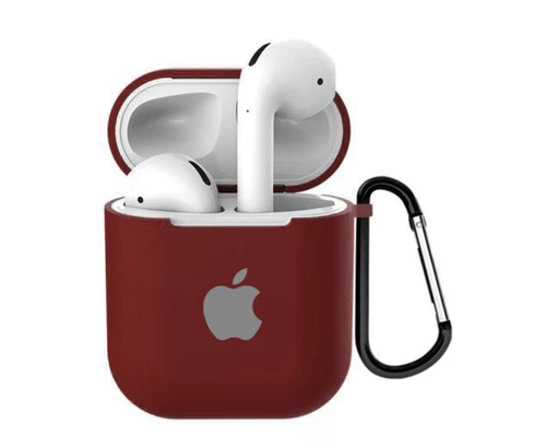 Чохол силіконовий Silicone Case з Logo для Apple AirPods 1 / 2 Chinese red