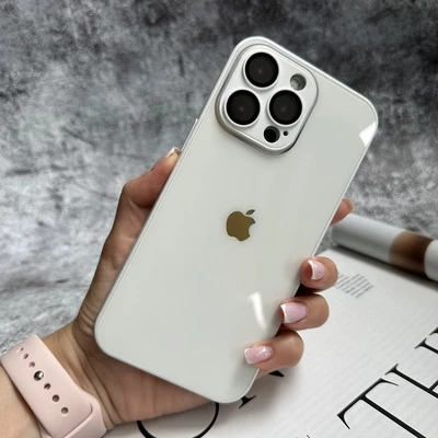 Чохол скляний з захистом камери для iPhone 14 Pro Max White