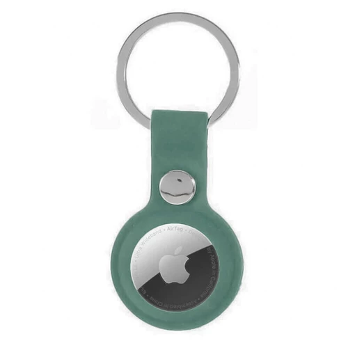 Силіконовий брелок з кільцем Silicone Case Transparent для AirTag Pine Green