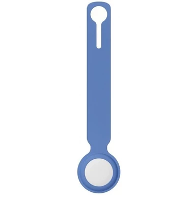 Силіконовий брелок із кільцем Silicone Case Long Transparent для AirTag Blue