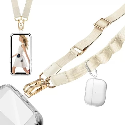 Кросбаді ремінець-шнурок для iPhone з тримачем для AirPods для Apple Gold