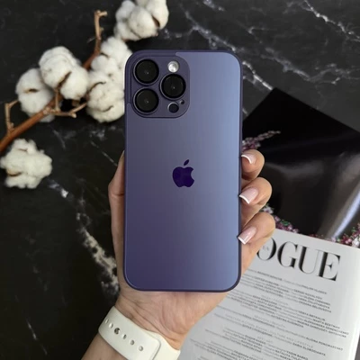 Чохол скляний матовий з захистом камери Matte AG-Glass для iPhone 13 Pro Max Purple