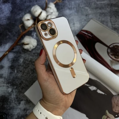 Чохол глянцевий силікон з Magsafe для iPhone 13 White