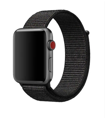 Нейлоновий ремінець Nylon Sport для Apple Watch 42|44|45|46|49mm LightBlack