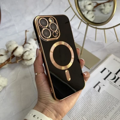 Чохол глянцевий силікон з Magsafe для iPhone 13 Pro Max Black