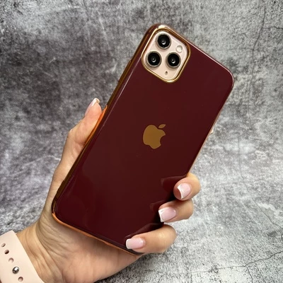 Чохол глянцевий силікон з логотипом для iPhone 11 Rose red