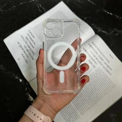 Чохол протиударний з кутами і Magsafe для iPhone 15 Прозорий