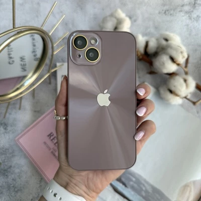 Чохол імітація скла Laser Disco case 3D logo для iPhone 13 Lavender