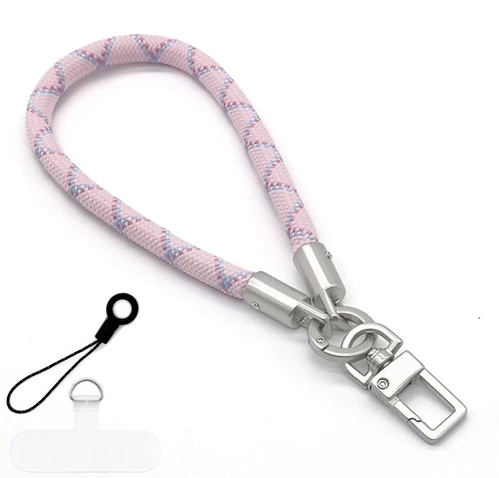 Плетений шнурок на руку для телефона з карабіном Icarer Pink