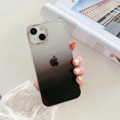 Силіконовий чохол з блискітками Shine OMBRE для iPhone 14 BLACK