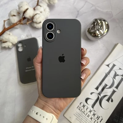 Чохол Silicone Case FULL 360 для iPhone 16 Dark Grey