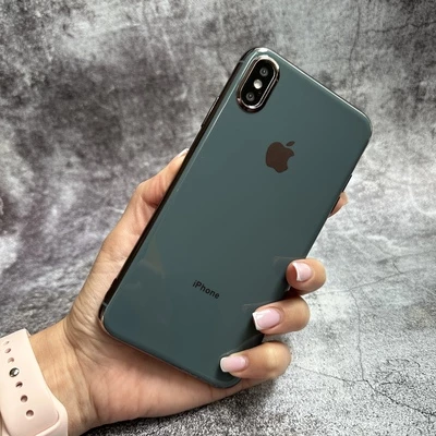 Чохол глянцевий силікон з логотипом для iPhone XS Max Mist Blue