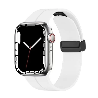Силіконовий ремінець з магнітною застібкою для Apple Watch 42|44|45|46|49mm White