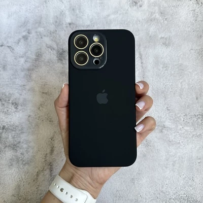 Чохол з силікону і покриттям Soft Touch мікрофібра для iPhone 16 Pro Max Black
