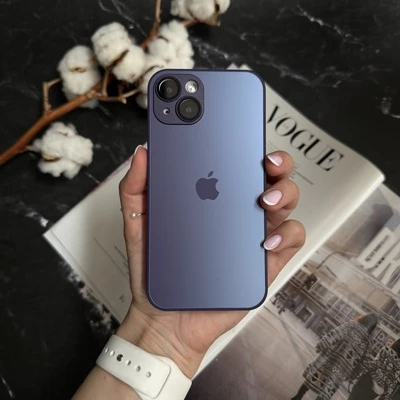 Чохол скляний матовий з захистом камери Matte AG-Glass для iPhone 14 Purple