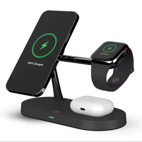 Безпровідна Док-станція 3-в-1 для iPhone, AirPods та iWatch T268 15W для Apple Black