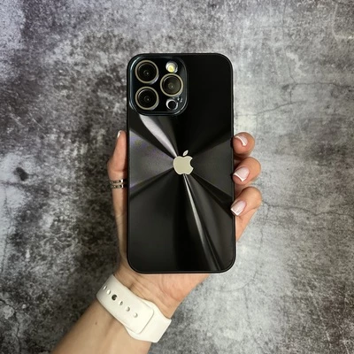 Чохол імітація скла Laser Disco case 3D logo для iPhone 16 Pro Black