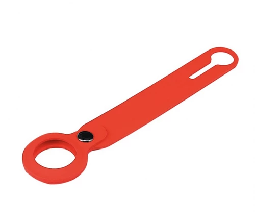 Силіконовий брелок із кільцем Silicone Case Long Transparent для AirTag Red