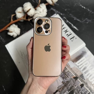 Чохол матовий імітація скла Desert Titanium для iPhone 15 Pro Dark Gold