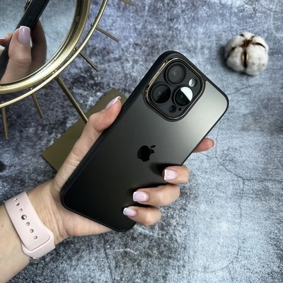 Чохол з гнучкого скла liquid glass для iPhone 15 Pro Black