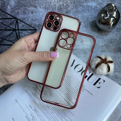 Гальванічний прозорий чохол Galvanic Full для iPhone 12 Pro Red