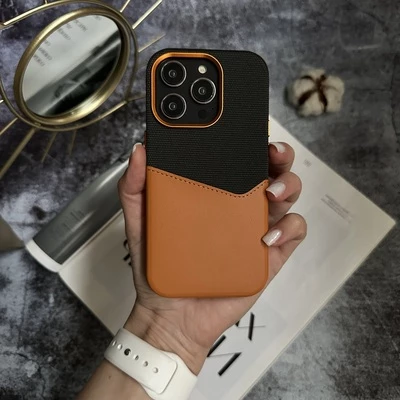 Чохол шкіряний з картхолдером та підтримкою MagSafe Deluxe Pocket для iPhone 15 Pro Papaya
