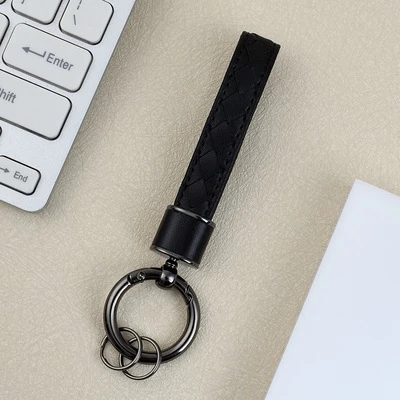 Шкіряний брелок-ремінець для ключів і телефону для Apple Black