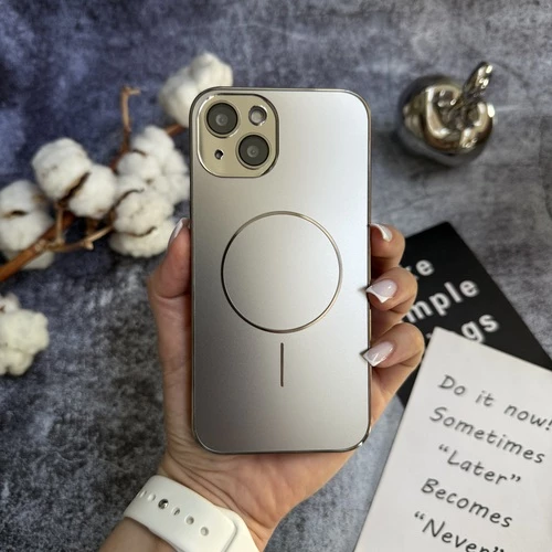 Матовий чохол MagSafe мінімалістичний дизайн захист і стиль Lume Case для iPhone 15 Silver