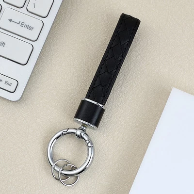 Шкіряний брелок-ремінець для ключів і телефону для Apple Black