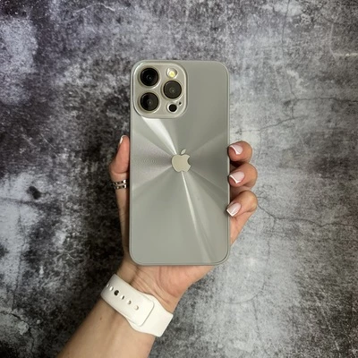 Чохол імітація скла Laser Disco case 3D logo для iPhone 13 Pro Dark Grey