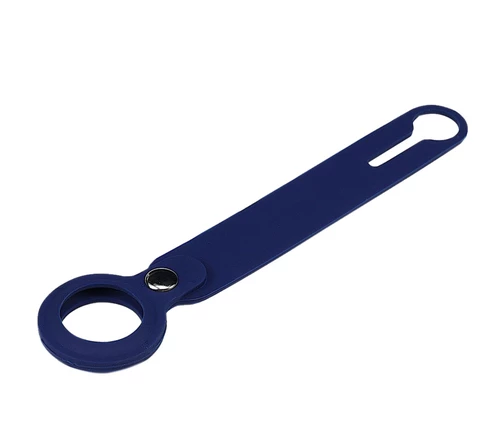 Силіконовий брелок із кільцем Silicone Case Long Transparent для AirTag Navy blue
